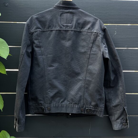 Levis Men's Charcoal-Gray Denim Trucker Jacket | size Medium - Picture 5 of 7